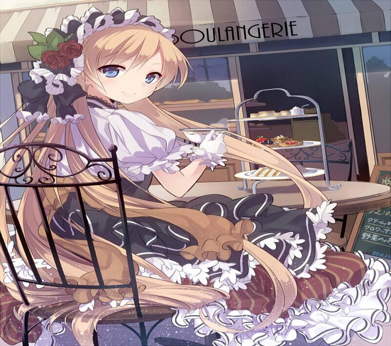 Anime Girl at Cafe — Brown