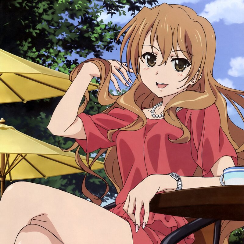 Anime Girl at Cafe — Red