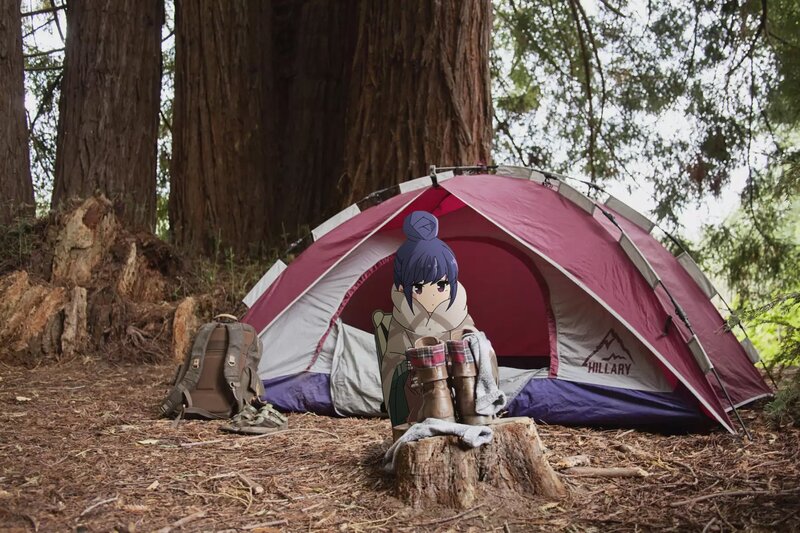 Anime Girl at Campsite
