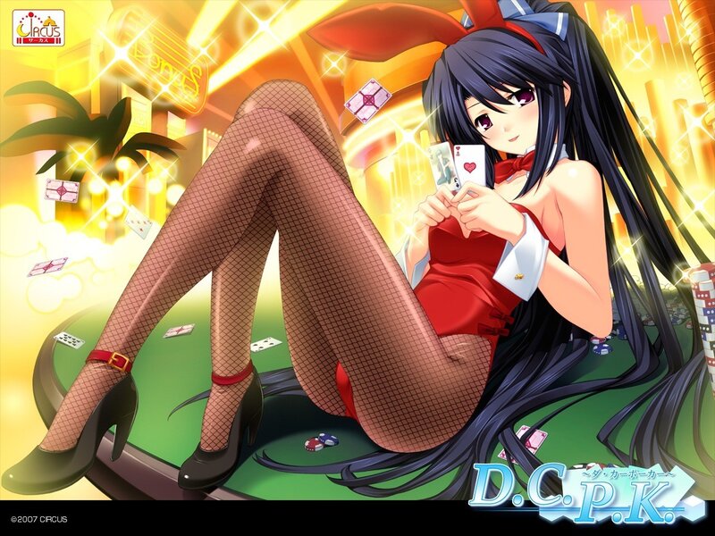 Anime girl at casino table