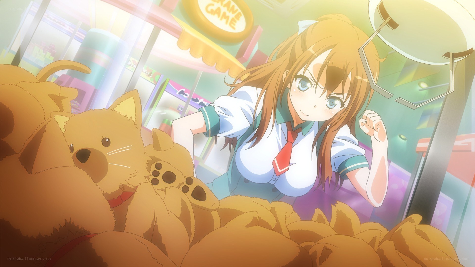 anime girl at claw machine