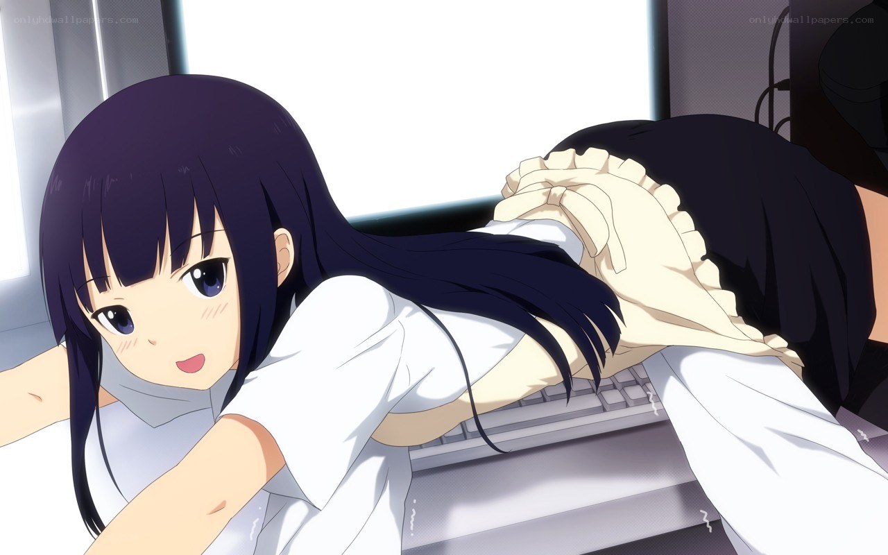 anime girl at computer