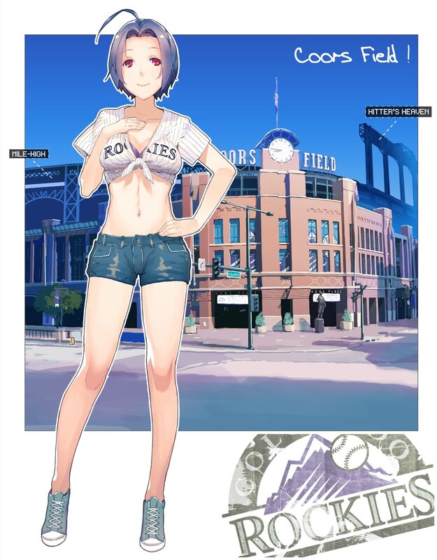 Anime girl at Coors Field