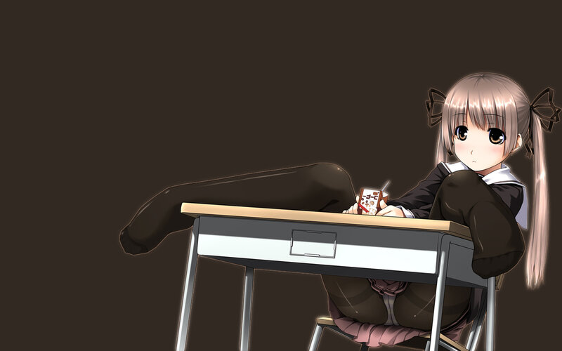 anime girl at desk