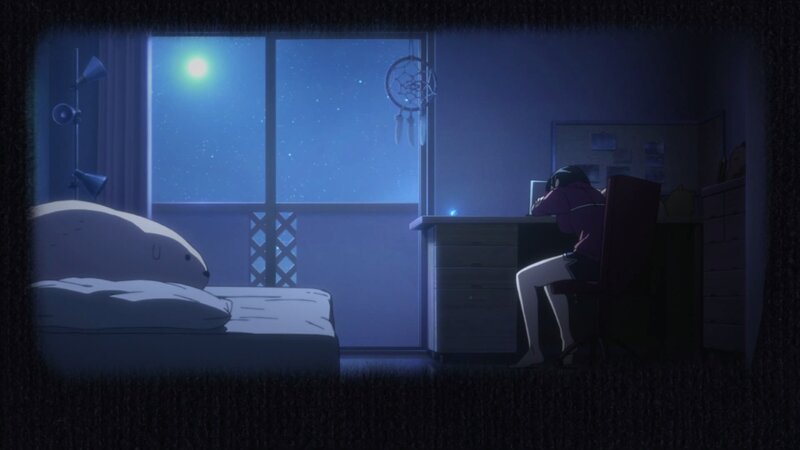 Anime Girl at Desk — Blue, Calm, Night, Bed, Dreamcatcher