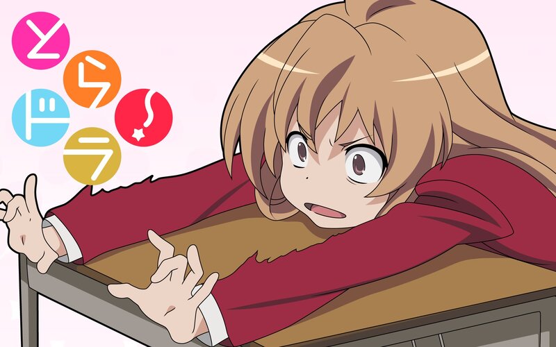 Anime Girl at Desk — Brown, Surprised