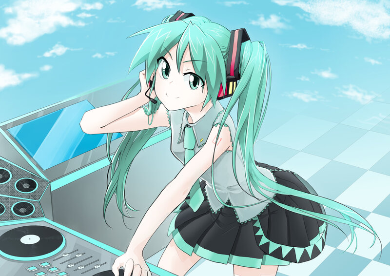 Anime Girl at DJ Booth