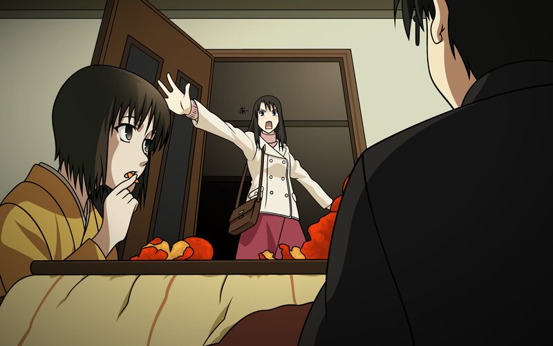 Anime Girl at Door — Brown