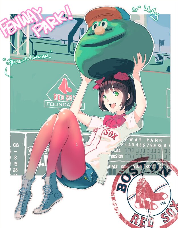 Anime girl at Fenway Park