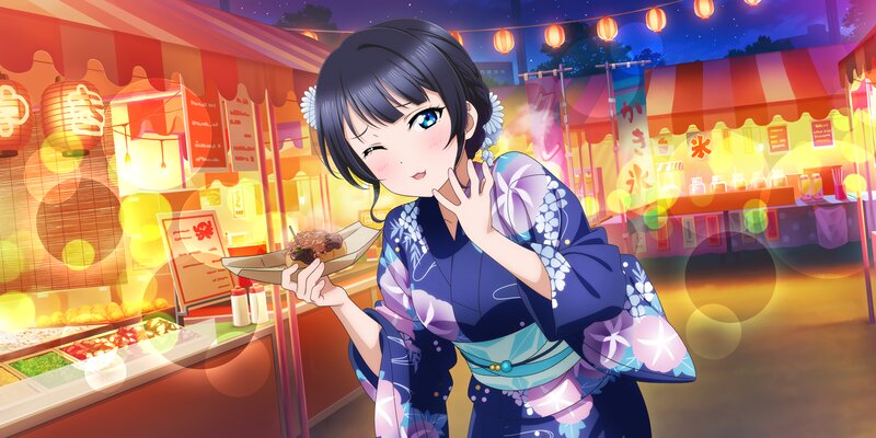 Anime Girl at Festival — Purple