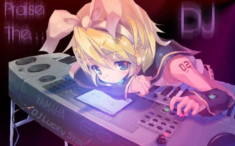 Anime Girl at Keyboard — Purple