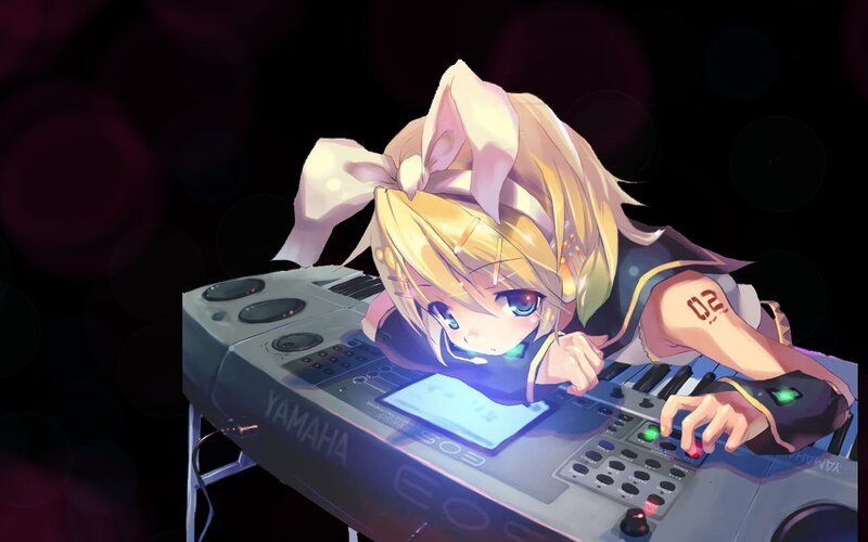 anime girl at keyboard
