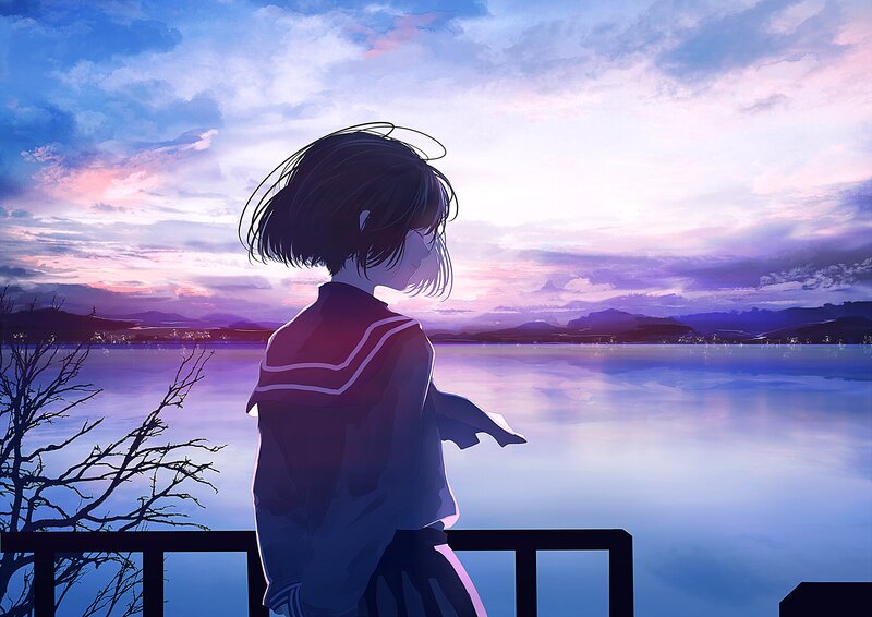 Anime Girl at Lake