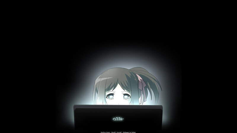 anime girl at laptop