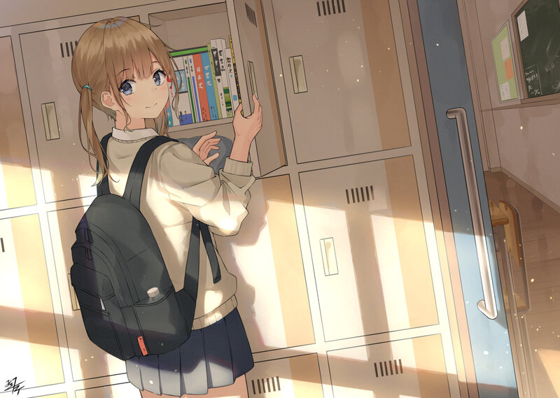 Anime Girl at Locker