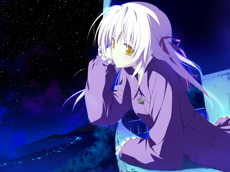 anime girl at night