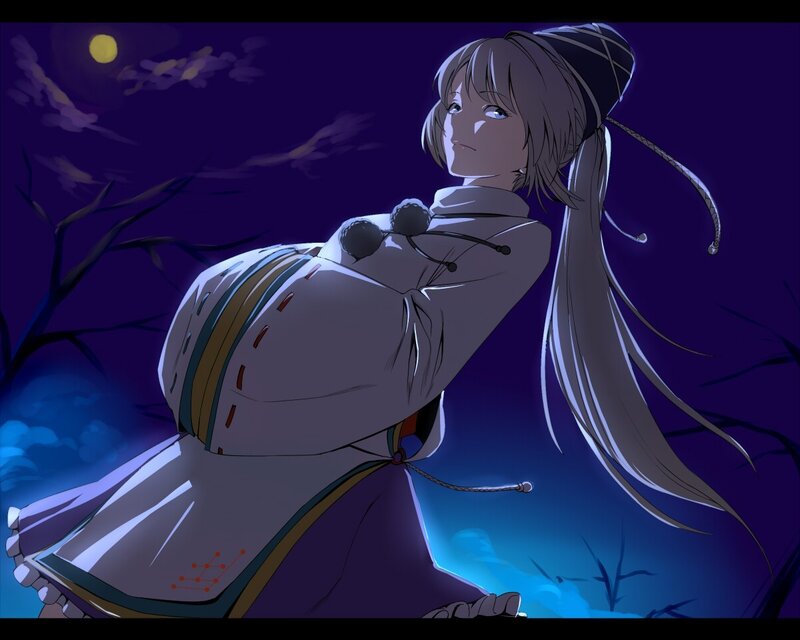 anime girl at night