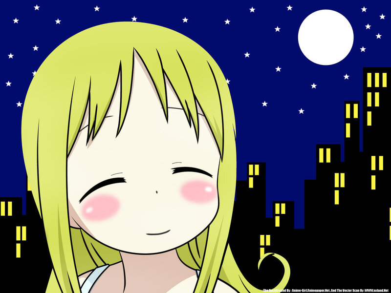 anime girl at night
