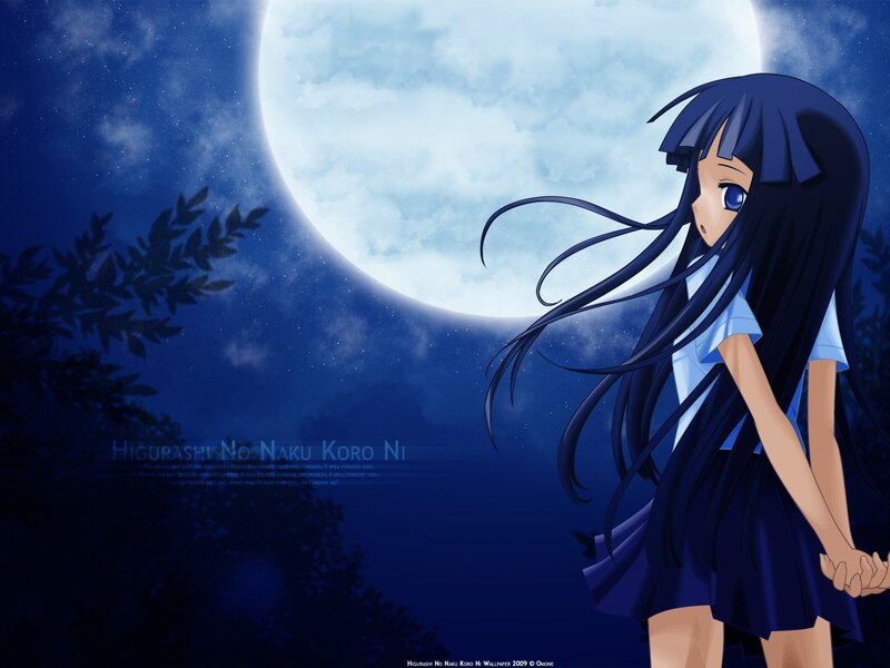 Anime Girl at Night — Blue, Serene