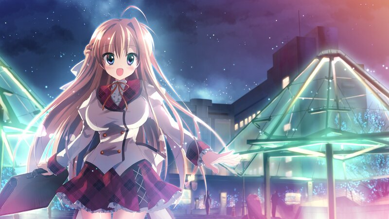 anime girl at night city