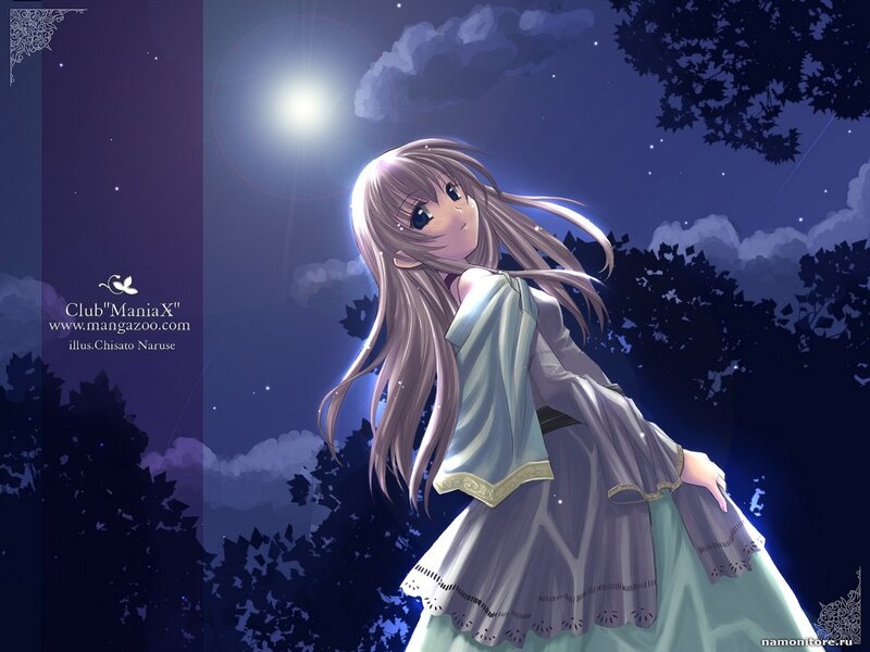 Anime Girl at Night — Purple