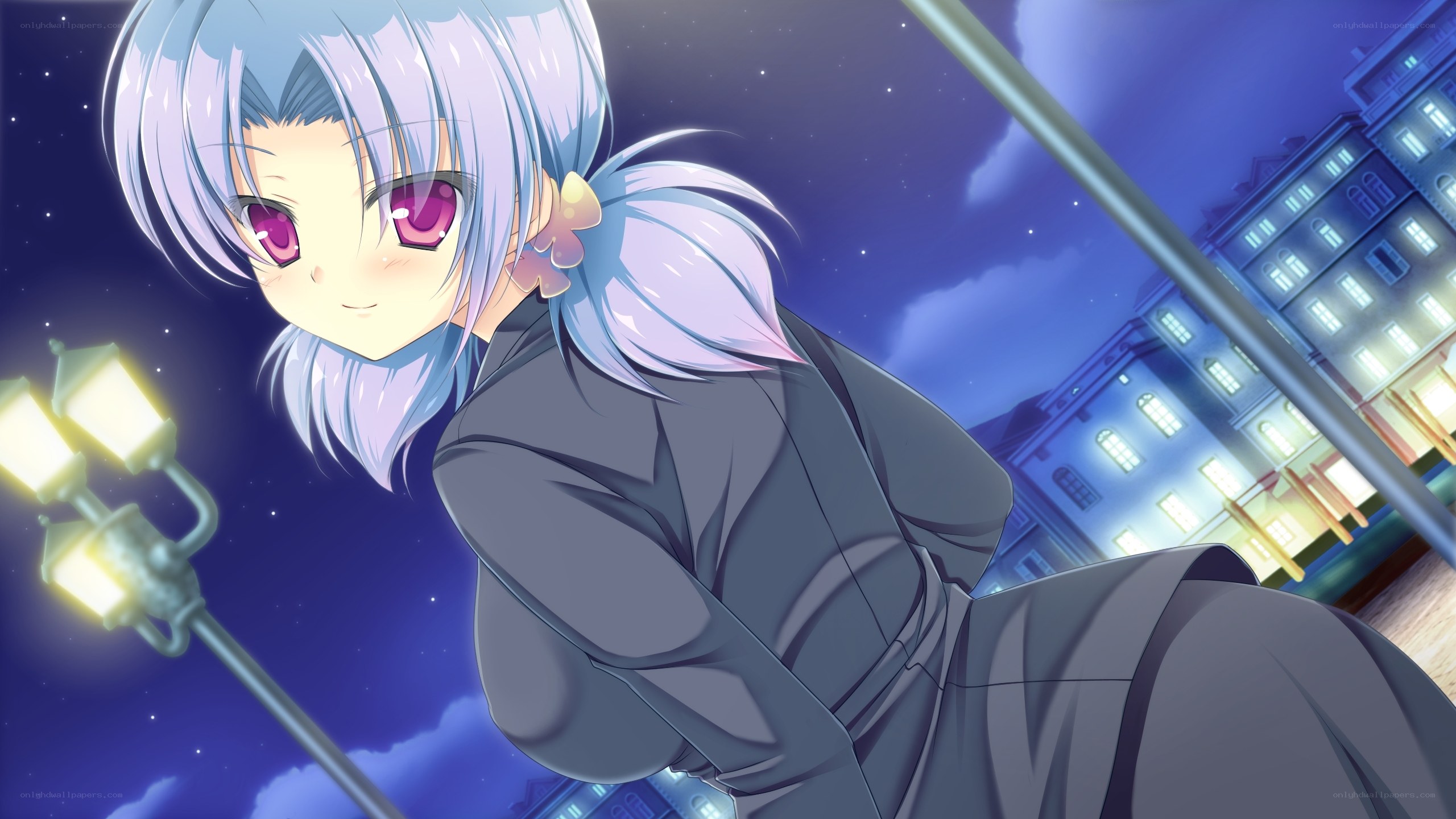 anime girl at night street
