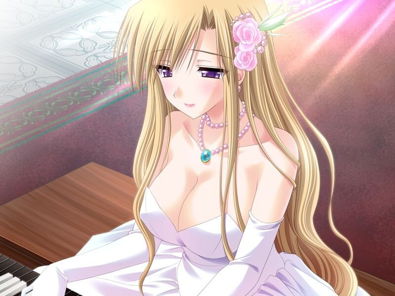 anime girl at piano