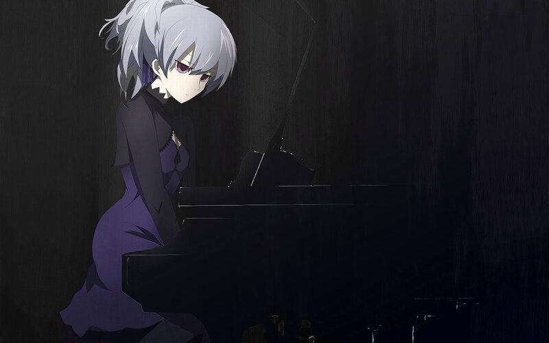 anime girl at piano
