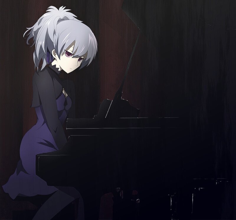 anime girl at piano