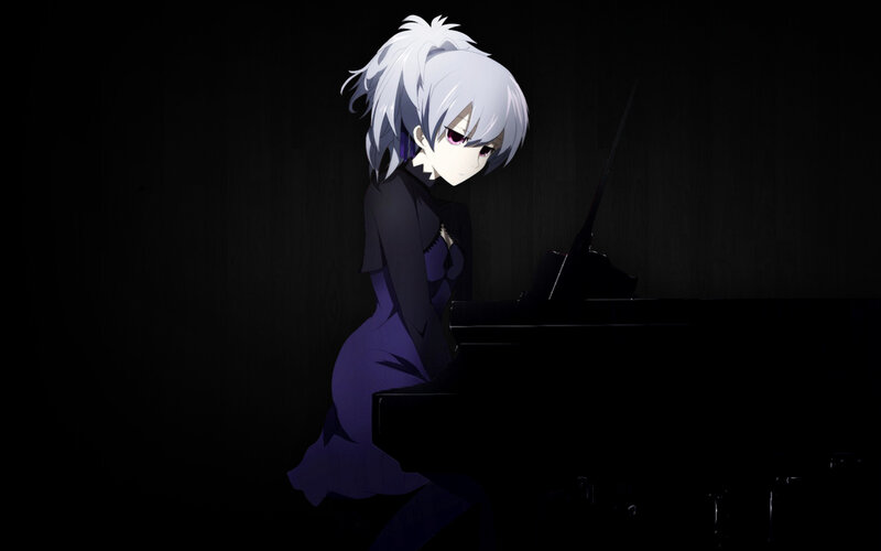 anime girl at piano