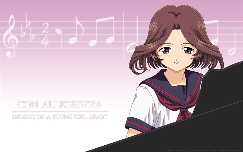 Anime Girl at Piano — Pink