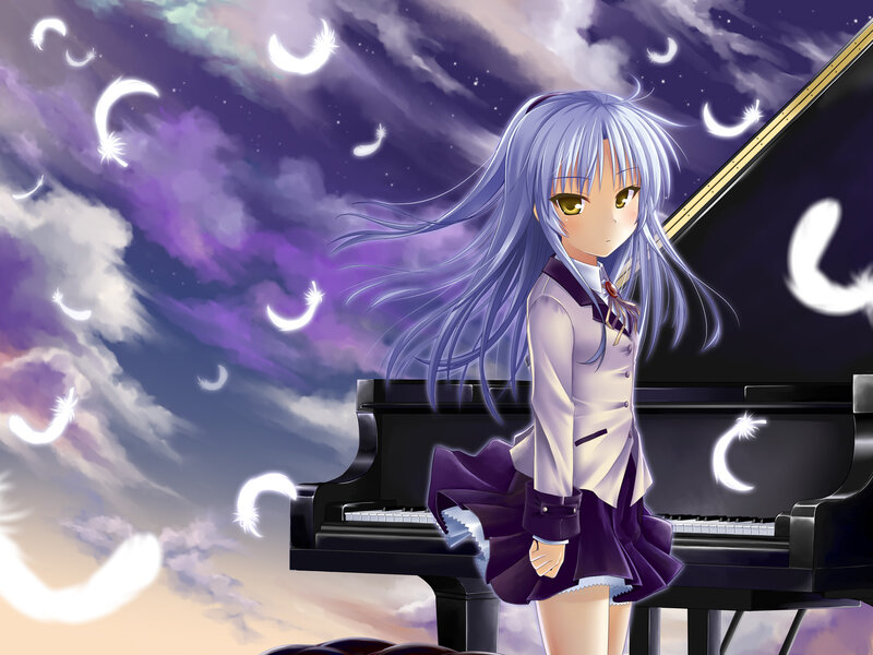 Anime Girl at Piano — Purple