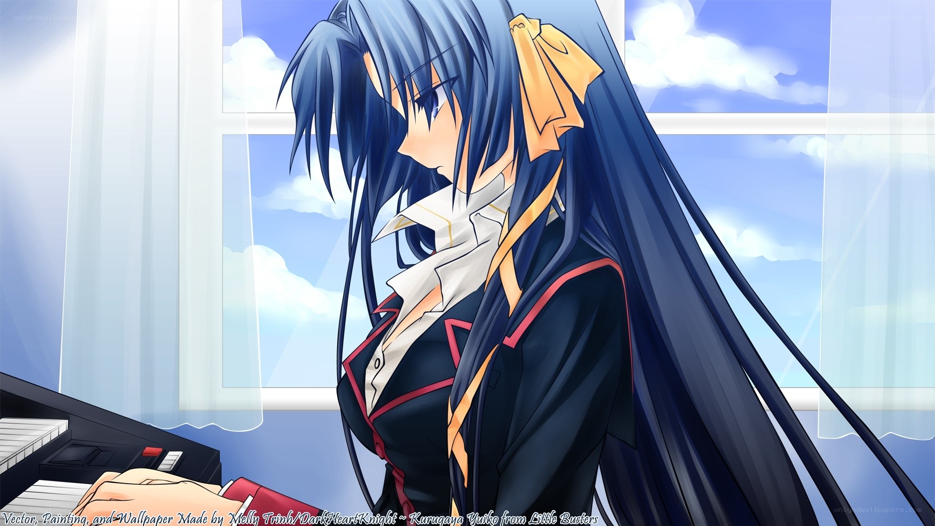 anime girl at piano