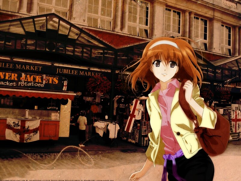 Anime girl at Portobello Market