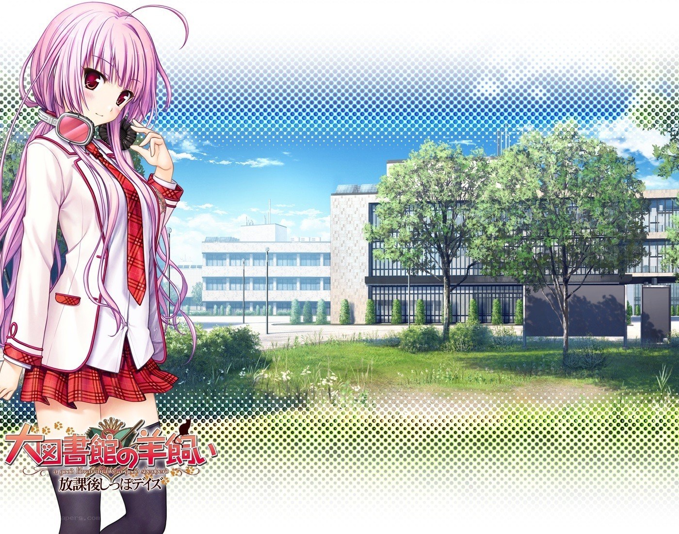 Anime girl at school