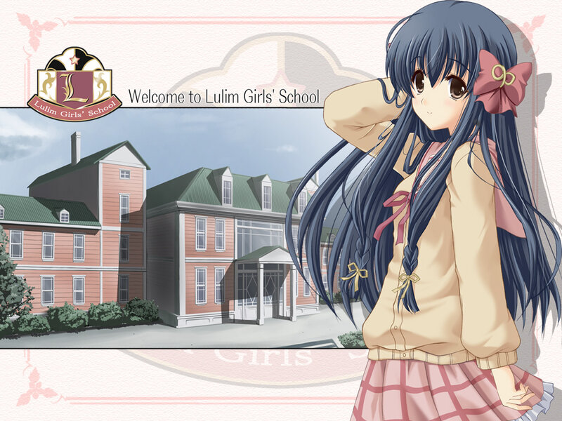 Anime Girl at School — Blue