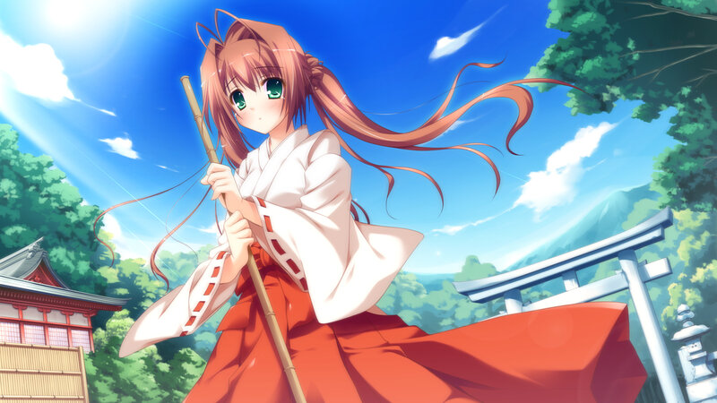 anime girl at shrine