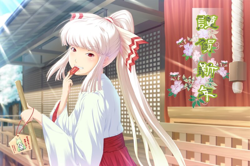 Anime girl at shrine