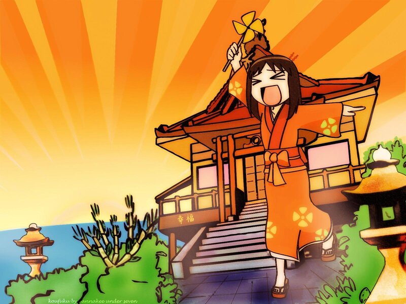 Anime girl at shrine