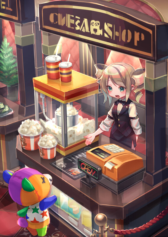 Anime Girl at Snack Stand