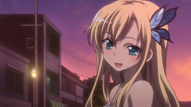 anime girl at sunset