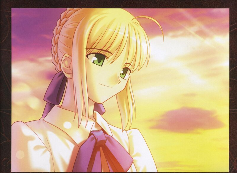 anime girl at sunset