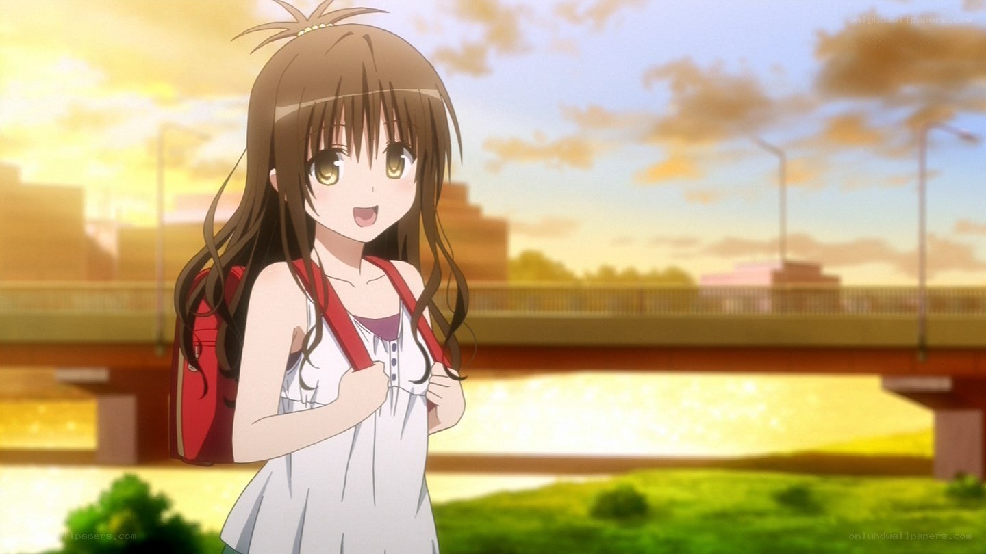 anime girl at sunset