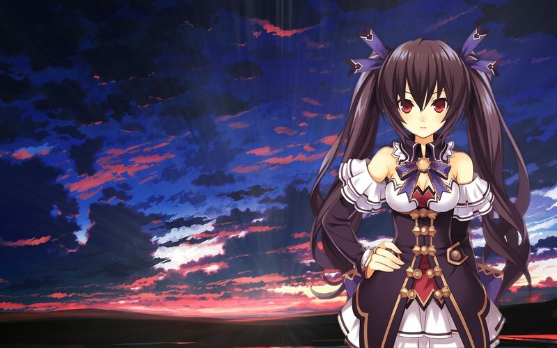 anime girl at sunset