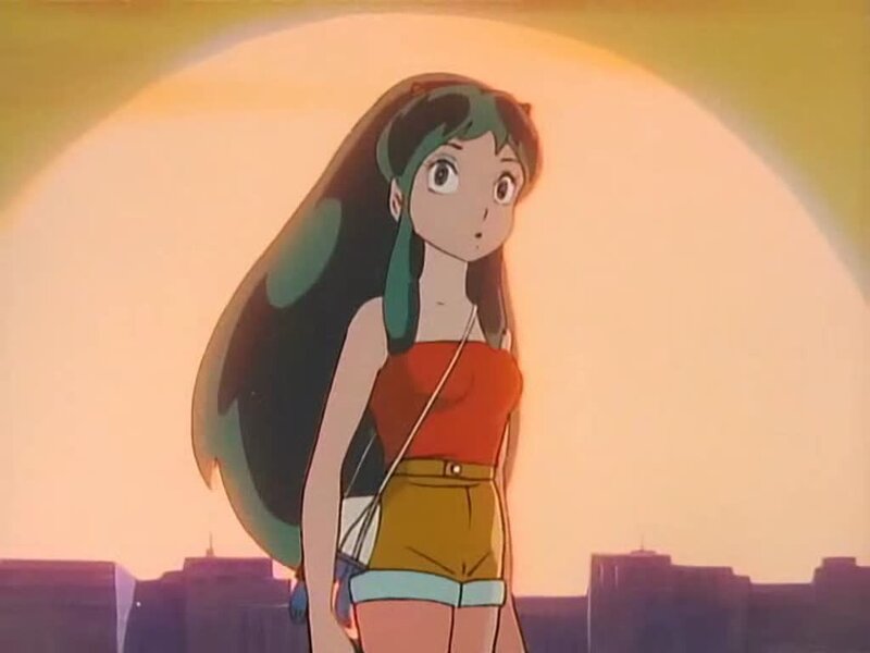 anime girl at sunset