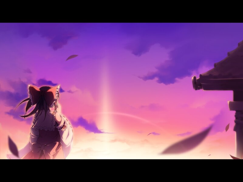 Anime girl at sunset