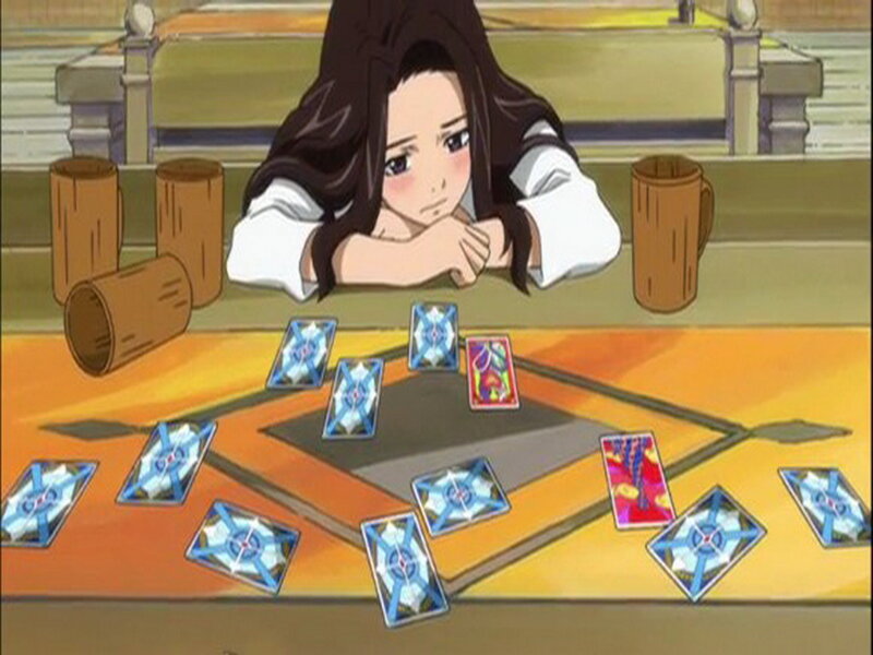 Anime Girl at Table — Orange