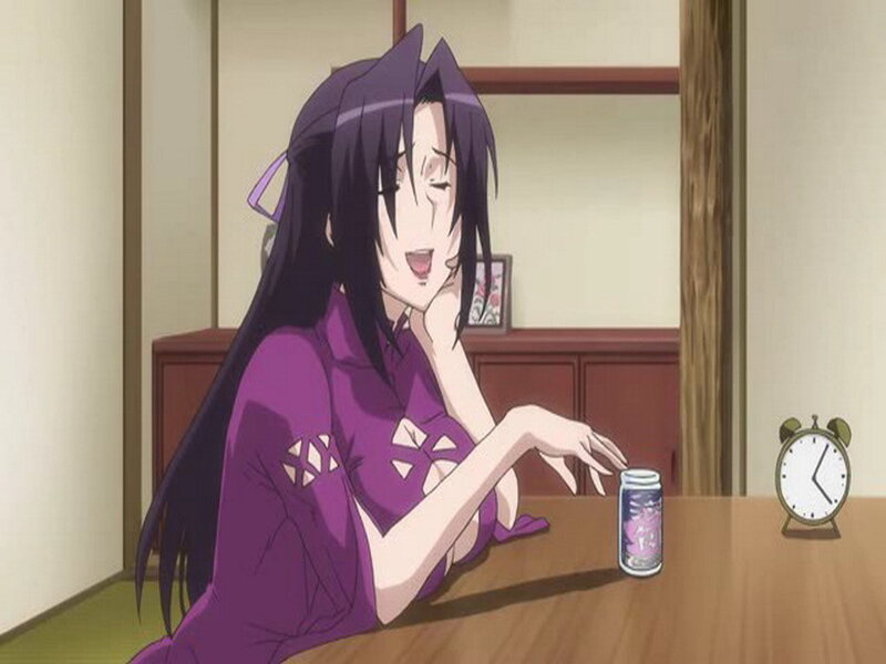 anime girl at table with can