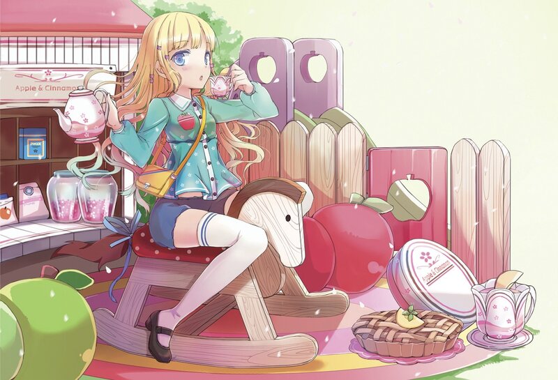 Anime girl at tea party