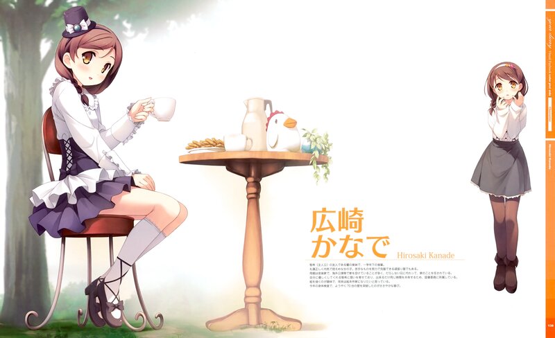 Anime girl at tea party